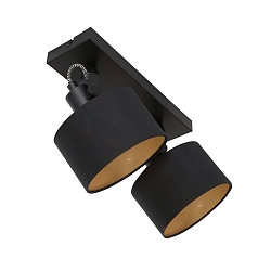 Applique et plafonnier ORNOIR à 2 flammes, réglable E14 IP20, noir mat gradable