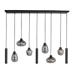 Luminaire à suspension REFLEXION 9 flammes GU10 + E27 IP20, noir gradable