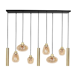 Luminaire à suspension REFLEXION 9 flammes GU10 + E27 IP20, laiton gradable