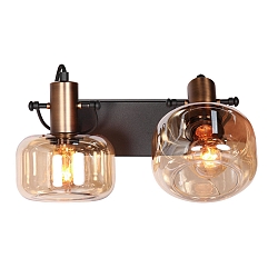Luminaire mural GLASLIC à 2 flammes, pivotant, rotatif E27 IP20, bronze, noir gradable