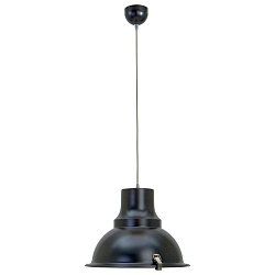 Luminaire � suspension PARADE Bas, � 1 flamme, avec diffuseur E27 IP20, noir mat gradable