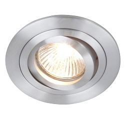 Lumière encastrée PÉLITE SPOT rond, pivotant GU10 IP20, acier brossé gradable