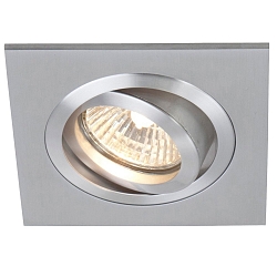 Lumi�re encastr�e P�LITE SPOT pivotant, carr� GU10 IP20, acier bross� gradable