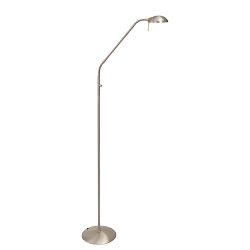 Lampadaire BIRON avec bras flexible, avec variateur tactile IP20, acier bross� gradable