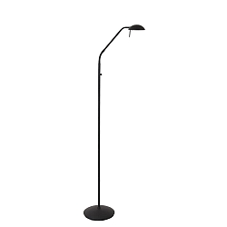 Lampadaire BIRON avec interrupteur, avec bras flexible IP20, noir mat gradable