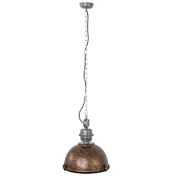 Luminaire � suspension BIKKEL - � 42CM � 1 flamme, m�dium E27 IP20, marron, tachet� gradable