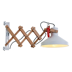 Luminaire mural WOODY avec interrupteur, r�glable E27 IP20, blanc mat gradable