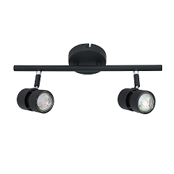 Rampe de projecteurs NATASJA à 2 flammes, Dim-To-Warm, réglable GU10 IP20, acier brossé gradable