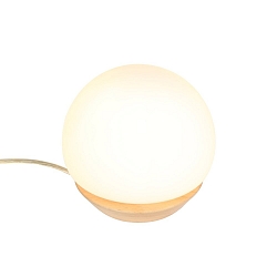 Lampe de table ANCILLA rond, court, avec variateur tactile G9 IP20, hêtre, couleur naturelle gradable