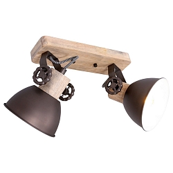Luminaire de plafond GEARWOOD � 2 flammes, r�glable E27 IP20, anthrazit, mat gradable