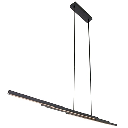 Luminaire � suspension ZELENA / 80-140CM haut bas, CCT Switch, r�glable, avec variateur tactile IP20, noir mat gradable