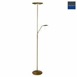 Steinhauer Floor lamp ZODIAC LED, 2 flames, with reading arm adjustable, brass