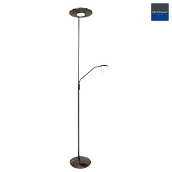 Steinhauer Floor lamp ZODIAC LED, 2 flames, with reading arm adjustable, steel