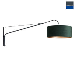 wall luminaire ELEGANT CLASSY with switch, with shade, with strain relief, with plug, adjustable E27 IP20, black matt 
