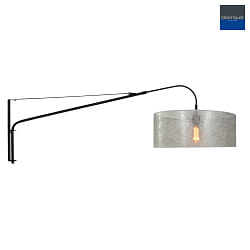 wall luminaire ELEGANT CLASSY with switch, with shade, with strain relief, with plug, adjustable E27 IP20, black matt 