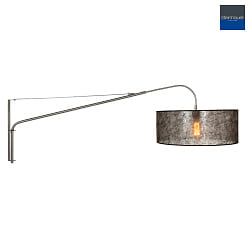 wall luminaire ELEGANT CLASSY with switch, with shade, with strain relief, with plug, adjustable E27 IP20, steel brushed 