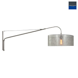 wall luminaire ELEGANT CLASSY with switch, with shade, with strain relief, with plug, adjustable E27 IP20, steel brushed 