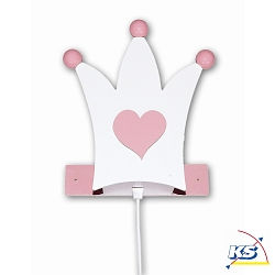 Wall luminaire Crown, white / pink