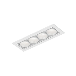 ceiling recessed luminaire LINOO 4.0 4 flames, square IP20, white matt, white glossy