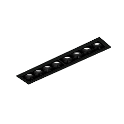 Plafonnier encastré LINOO 8.0 8 flammes, angulaire IP20, noir brillant, noir mat