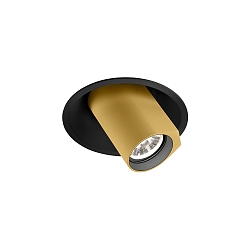 Luminaire de plafond BLIEK ROUND 1.0 - LED pivotant � la cardan, montage semi-enfoui, avec ressorts � pince IP20, or