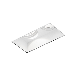 recessed spotlight STRANGE TRIMLESS 2.0 - LED 2 flames, square, flush, cardanic swivelling IP20, mat, traffic white dimmable
