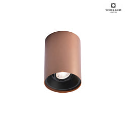 LED Ceiling luminaire SOLID 1.0, 10W 2700K, CRi >90, rotatable/swivelling, DALI dimmable, copper black