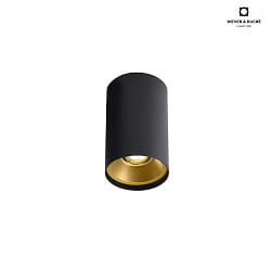 LED Ceiling luminaire SOLID PETIT 2.0,  8.2cm, 6W 3000K, CRi >90, fixed, dimmable, black gold