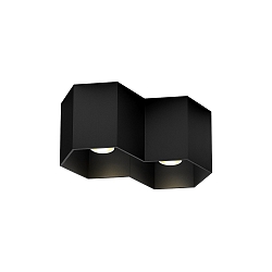 Downlight HEXO 2.0 - PAR16 � 2 flammes, angulaire, sans r�flecteur GU10 IP20, mat, noir profond gradable