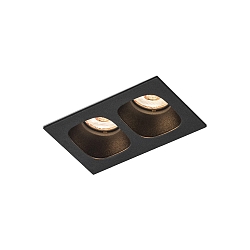 Downlight PIRRO 2.0 à 2 flammes IP20, noir gradable