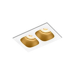 Downlight PIRRO 2.0 à 2 flammes IP20, or, blanche gradable