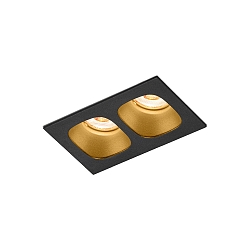 Downlight PIRRO 2.0 à 2 flammes IP20, or, noir gradable