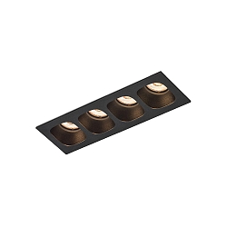 Downlight PIRRO 4.0 4 flammes IP20, noir gradable
