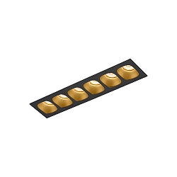 Downlight PIRRO 6.0 6 flammes IP20, or, noir gradable