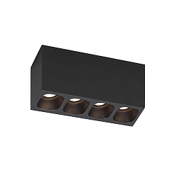 Downlight PIRRO 4.0 4 flammes IP20, noir gradable