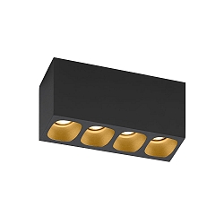 Downlight PIRRO 4.0 4 flammes IP20, or, noir gradable