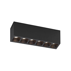 Luminaire de plafond PIRRO 6.0 6 flammes IP20, noir gradable