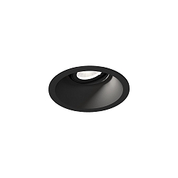 Plafonnier encastr� DEEP ADJUST PETIT 1.0 pivotant � la cardan, avec ressorts � pince IP20, mat, noir profond gradable