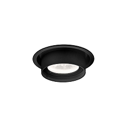 Luminaire de plafond RINI SNEAK 1.0 - LED rond, rigide, montage semi-enfoui IP44 / IP20, mat, noir profond gradable