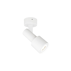 Applique et plafonnier SARA ON BASE 1.0 - PAR16 inclinable GU10 IP20, mat, blanc trafic gradable