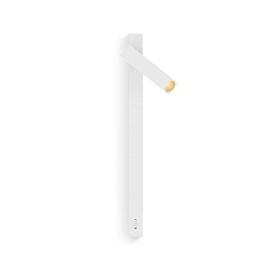 Luminaire mural MICK SNOOZE WALL SURF 1.0 IP20, or, blanc mat 