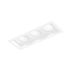 Projecteur encastr� PLANO PETIT 3.0 3 flammes, pivotant � la cardan, avec ressorts � pince IP20, mat, blanc trafic gradable