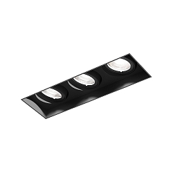 Plafonnier encastr� STRANGE PETIT TRIMLESS 3.0 angulaire, affleurant, pivotant � la cardan IP20, mat, noir profond gradable