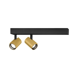 Luminaire de surface CENO 2.0 à 2 flammes, pivotant, rotatif IP20, or gradable