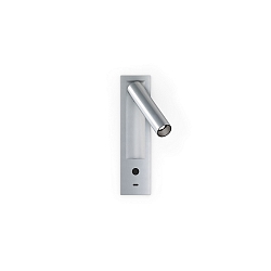Luminaire d'encastrement mural  MATCH SEMI RECESSED SNOOZE 1.0 IP20, aluminium brossé gradable