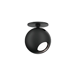 ceiling luminaire LECA 1.0 - 350MA cardanic swivelling, ball shaped, semi flush IP20, black matt dimmable