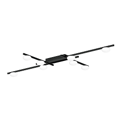 Luminaire de plafond PERLEZ GRID 1.0 8 flammes IP20, noir mat gradable