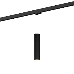 Luminaire suspendu triphas� HEXO ON TRACK 3.0 - PAR16 angulaire, langue, avec adaptateur GU10 IP20, mat, noir profond gradable