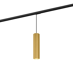 1- Luminaire à suspension monophasé HEXO ON TRACK 3.0 - PAR16 angulaire, langue, avec adaptateur GU10 IP20, or gradable
