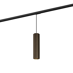 1- Luminaire à suspension monophasé HEXO ON TRACK 3.0 - PAR16 angulaire, langue, avec adaptateur GU10 IP20, bronze gradable